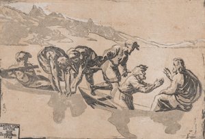 A halak csodája, Raphael után, 1511-1520, újra kiadva 1609-ben.