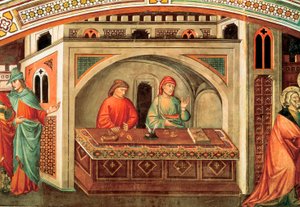 Szent Máté története, Niccolo di Pietro Gerini freskójának részlete, 1400 körül