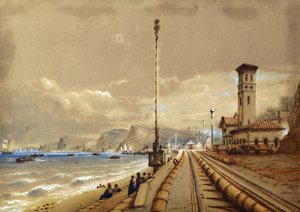Atmospheric Railway at Dawlish, 1850 körül (akvarell papíron)