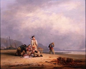 Fisherfolk válogatja a napi fogást