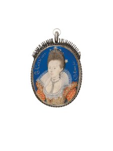 Hölgy aranyruhában, magasan álló fodrokkal, 1605 alkotó: Nicholas Hilliard