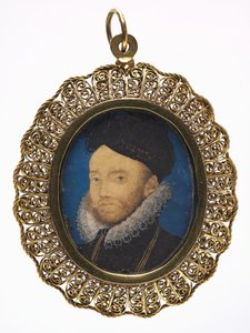 Férfi portré, 1590-es évek. alkotó: Nicholas Hilliard