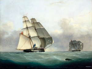A "Gabriel" rabszolgaszállító hajó elfogása a HMS "Acorn" által, 1841. július 6. alkotó: Nicholas Matthews Condy