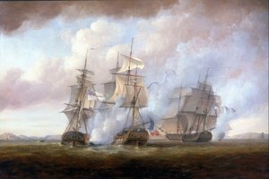 A francia "Resistance" és "Constance" fregattok elfogása a HMS "San Fiorenzo" és a "Nymphe" által március 9-én.