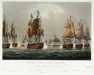 Sir Robert Calder (1745-1818) tengeri manőverei alkotó: Nicholas Pocock