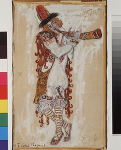 Zenész. Igor Stravinsky A tavasz rítusa című balettjének jelmezterve. alkotó: Nicholas Roerich