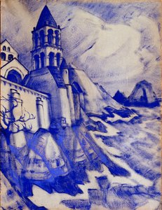 Előkészítő dekoráció Maurice Maeterlinck "Maleine hercegnő" című darabjához, 1913 alkotó: Nicholas Roerich