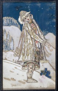 Jelmezterv Alexandre Ostrovski (1823-1886) La demoiselle des neiges című darabjához. (A Snow Maiden című színházi darab jelmezterve, A. Osztrovszkij). Nicholas Roerich (1874-1947) munkája, tempera papíron alkotó: Nicholas Roerich