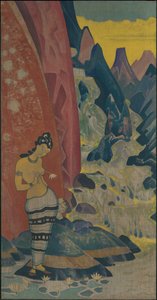 A vízesés dala, dísztábla, "Bölcs álmok" sorozat, 1920 alkotó: Nicholas Roerich