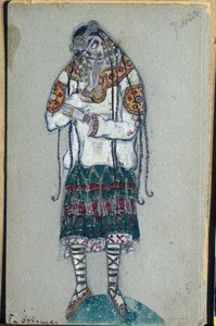 A fiatal lány, Igor Stravinsky "A tavasz rítusa" című balettjének jelmezterve, 1912 alkotó: Nicholas Roerich