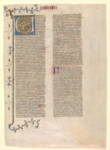 V. kezdőbetű Nehémiás kommentárjából, a hat illusztrált levél egyike..., kb. 1360-1380. alkotó: Nicholas of Lyra