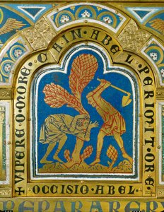 Káin megöli Ábelt ... (zománc aranyozott rézre) alkotó: Nicholas of Verdun