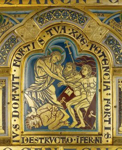 Krisztus leszállása a pokolba, a verduni oltárról ... alkotó: Nicholas of Verdun