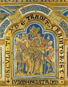 Júdás csókja, a verduni oltárról ... alkotó: Nicholas of Verdun