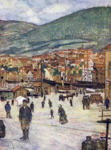 Norvégia: Bergen (színes litó) alkotó: Nico Jungman