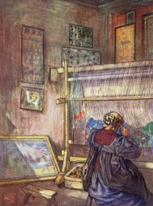 Norvégia: Natív gobelin készítés (színes litho) alkotó: Nico Jungman