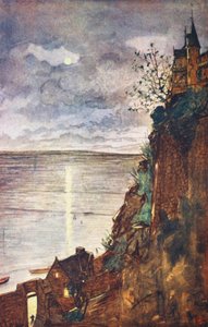 A Mont St Michel bejárata (színes litográfia) alkotó: Nico Jungmann