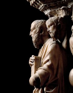 Gótikus művészet: Próféta könyvvel, a szószék domborműveinek részlete alkotó: Nicola Pisano