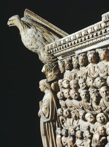 Pergamon vagy szószék, Nicola Pisano (aktív 1258-1278), Detail, Siena Cathedral, Toszkána, 1265-1269 alkotó: Nicola Pisano