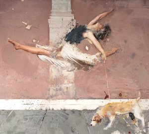 Balerina kutyával, 2021 (olaj, vászon)