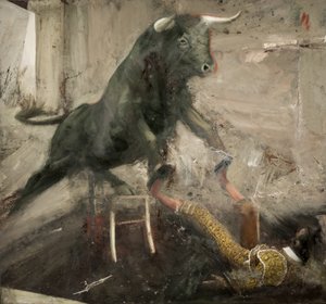 Toro szék és torero, 2017 (olaj, vászon) alkotó: Nicola Pucci