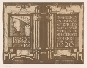 Zenekar tervezése a következőhöz: A nap beszámolója Rajz és Kézműves Leányiskola Amszterdamban az 1920-as évről alkotó: Nicolaas van de Vecht