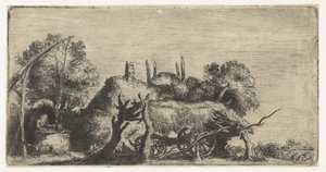 Táj kúttal és kocsival alkotó: Nicolaes Anthoni Flinck (attributed to)