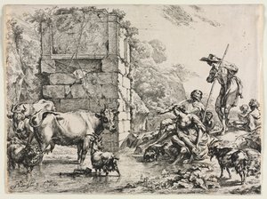 A tehén iszik alkotó: Nicolaes Berchem