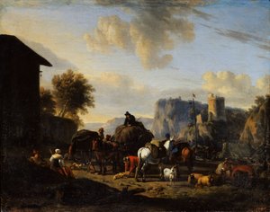 A konvoj többi része, 17. század alkotó: Nicolaes Pietersz. Berchem