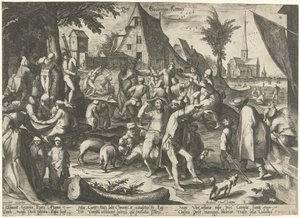 Gazdavásár Der Bouwren Kermis (cím az objektumon) alkotó: Nicolaes Jansz. Clock