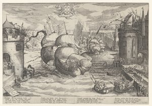 Damiát bevétele és a lánc legyőzése, 1219 alkotó: Nicolaes Jansz. Clock