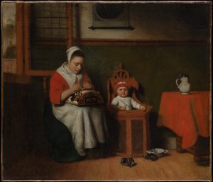 A csipkeverőnő alkotó: Nicolaes Maes
