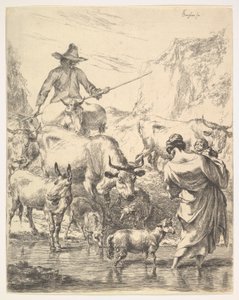 A csorda átkel a patakon. alkotó: Nicolaes Pietersz. Berchem