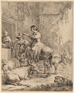 A többi a fogadó előtt alkotó: Nicolaes Pietersz Berchem