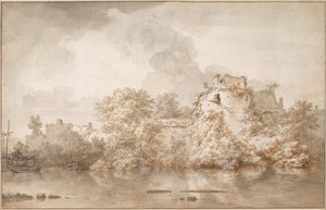 Folyói táj Montfoort közelében alkotó: Nicolaes Pietersz. Berchem