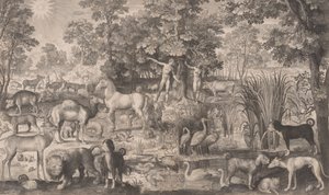 Ádám és Éva a paradicsomban, 1631., 1631. alkotó: Nicolaes de Bruyn