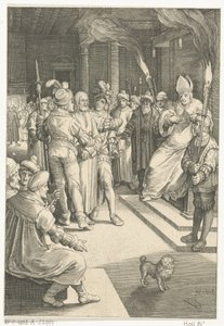 Krisztus Kajafás előtt A szenvedély (sorozat címe) alkotó: Nicolaes de Bruyn