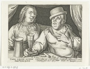 Férfi és nő iszik alkotó: Nicolaes de Bruyn