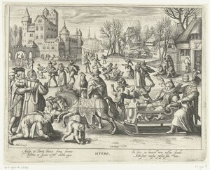 Téli Hyems (cím a tárgyon) Négy évszak (sorozat címe) alkotó: Nicolaes de Bruyn