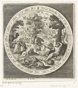 Zesde dag van schepping: God schept de dieren en Adam en Eva Van schepping tot verdrijving uit paradijs (series title)   1369735   hu       hungarian Successfully Translated  Original: India-rubber plant, Ficus elastica. Chromolithograph from an illustrati alkotó: Nicolaes de Bruyn