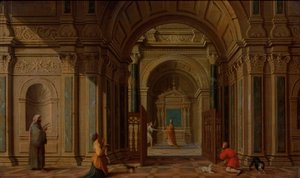 Gábriel arkangyal megjelenik Zakariásnak (Lk 1:11) alkotó: Nicolaes de Giselaer