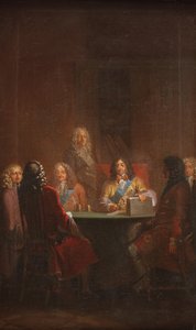 V. Keresztény bemutatja a dán törvényt, 1683 alkotó: Nicolai Abildgaard