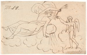 Eros és egy lebegő nő alkotó: Nicolai Abildgaard