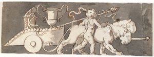 Frieze fiúval az oroszlánok által húzott Bacchus és Mars (vagy Plútó) szekerénél alkotó: Nicolai Abildgaard
