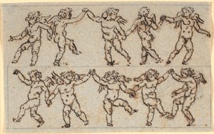Frieze két sor táncoló amorral alkotó: Nicolai Abildgaard