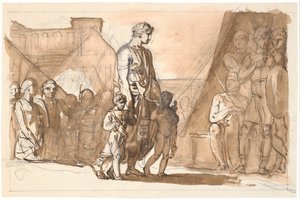 Hippias gyermekeivel elhagyja Athént alkotó: Nicolai Abildgaard