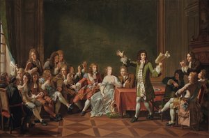 Molière Tartuffe-ot olvas Ninon de Lenclos otthonában