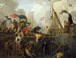 A „Le Vengeur du Peuple” legénységének hősiessége az ouessant-i csatában, 1794. június 1.