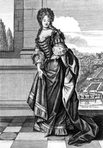 Bajor Elisabeth Charlotte (1652-1722) becenevén Liselotte, Pfalz hercegnője, 1671-ben Orléans hercegnője lett, PhilippeOfOrleans herceg második felesége, N. Arnoult metszet Dieu után.