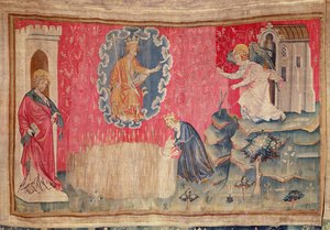 A kiválasztottak aratása, a haragok apokalipszis szőttese, 1373-87 (szőttes) alkotó: Nicolas Bataille